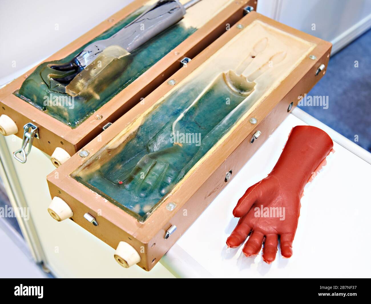 Silicone mold for the manufacture of prosthetic hands Stock Photo Alamy