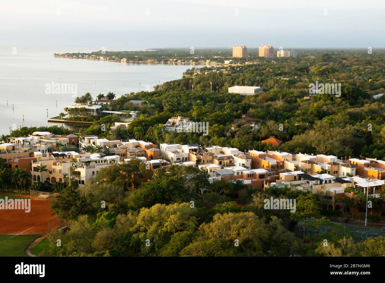 View of Coconut Grove in Miami Stock Photo