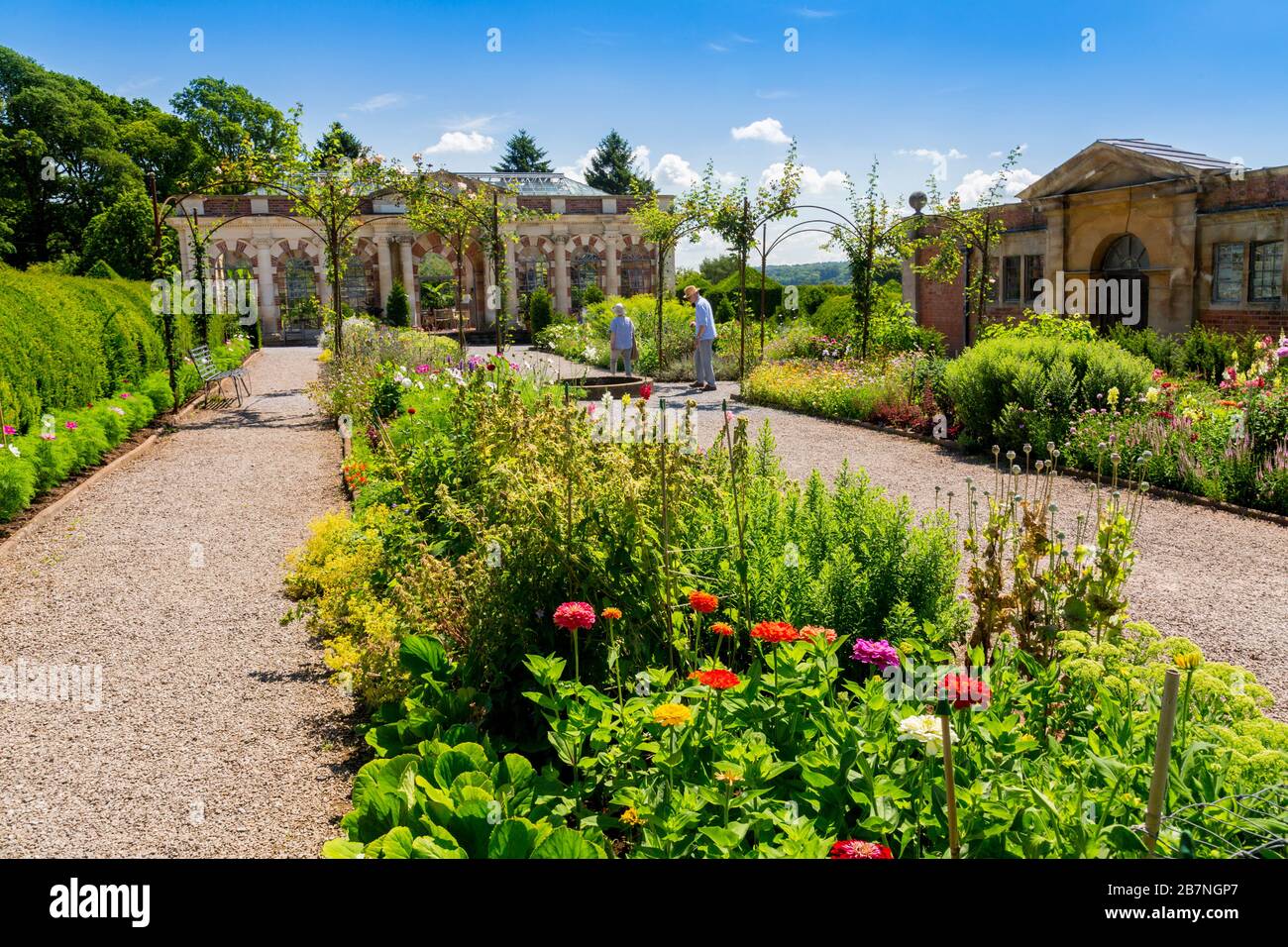 The Victorian Orangery and cut flower garden on the Tyntesfield estate, nr Wraxall, North Somerset, England, UK Stock Photo