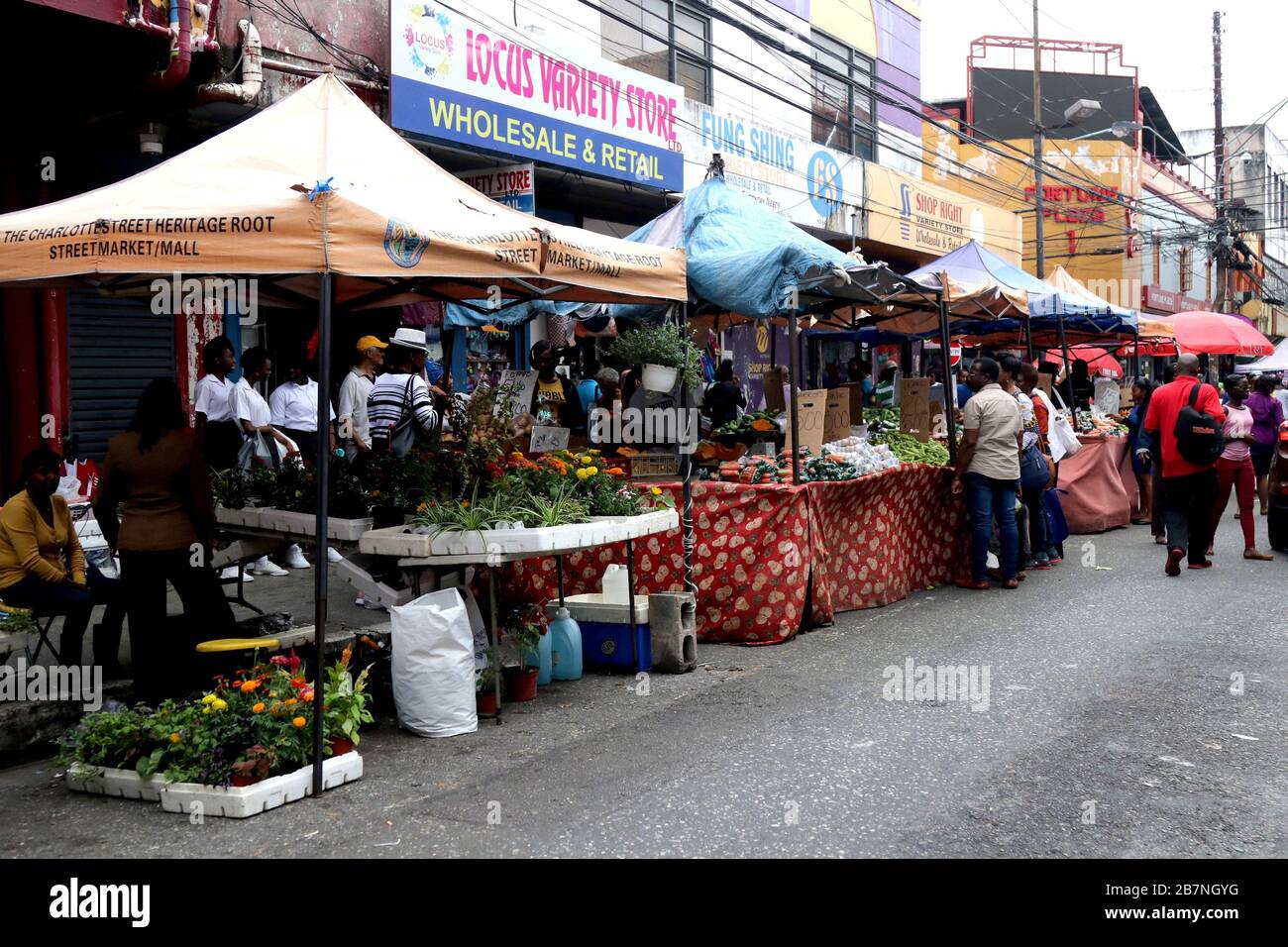 Tropical Fruits and Vegetables For Sale, Trinidad and Tobago, W.I Stock