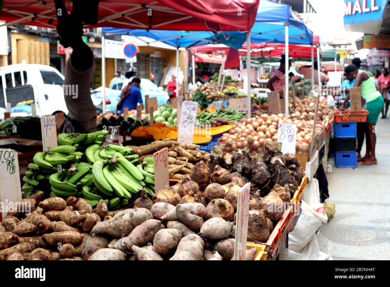 Tropical Fruits and Vegetables For Sale, Trinidad and Tobago, W.I Stock