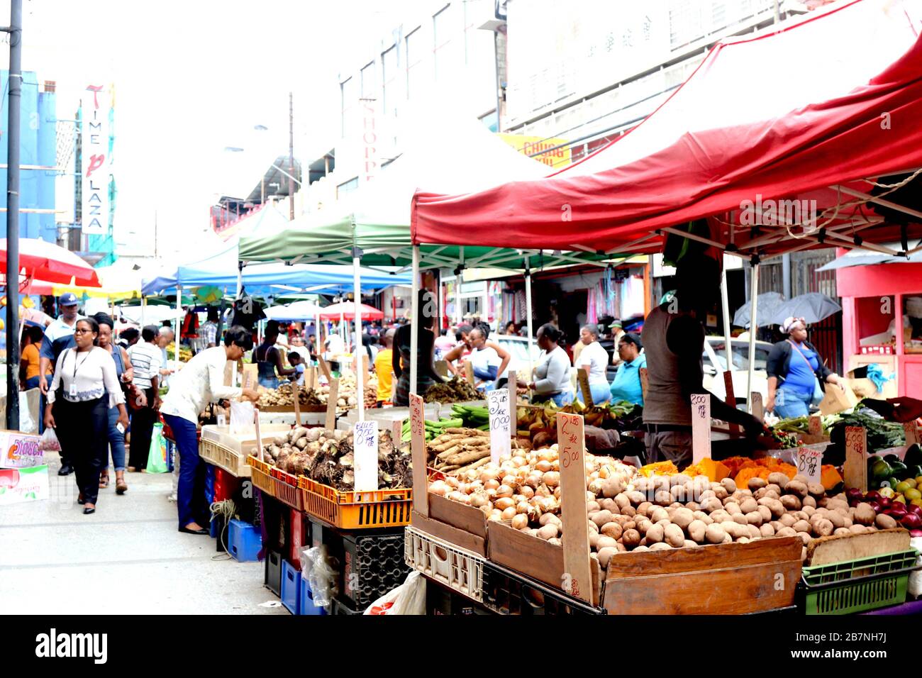 Tropical Fruits and Vegetables For Sale, Trinidad and Tobago, W.I Stock