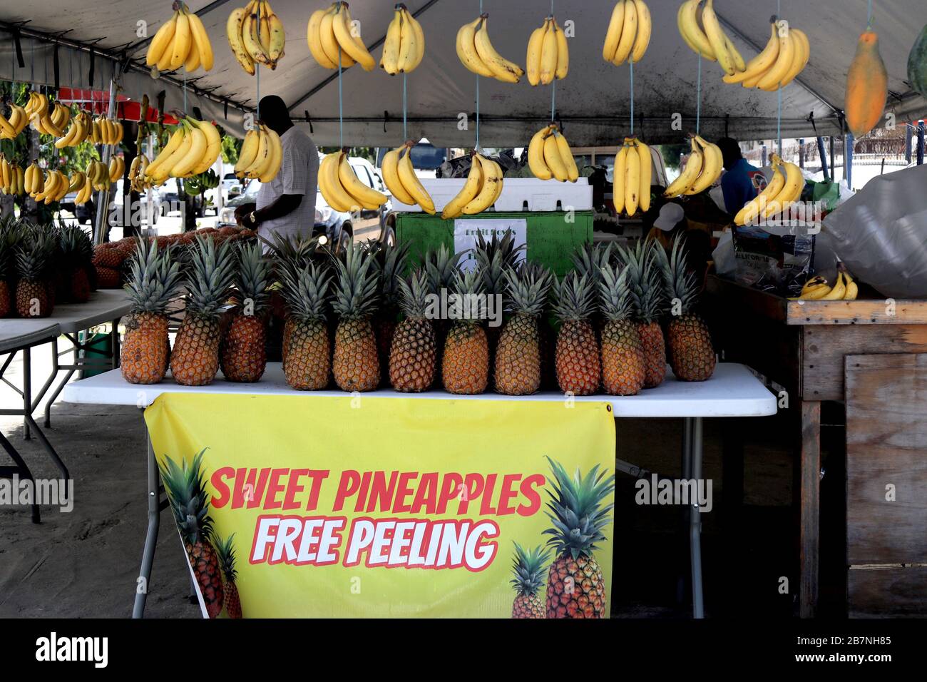 Tropical Fruits and Vegetables For Sale, Trinidad and Tobago, W.I Stock