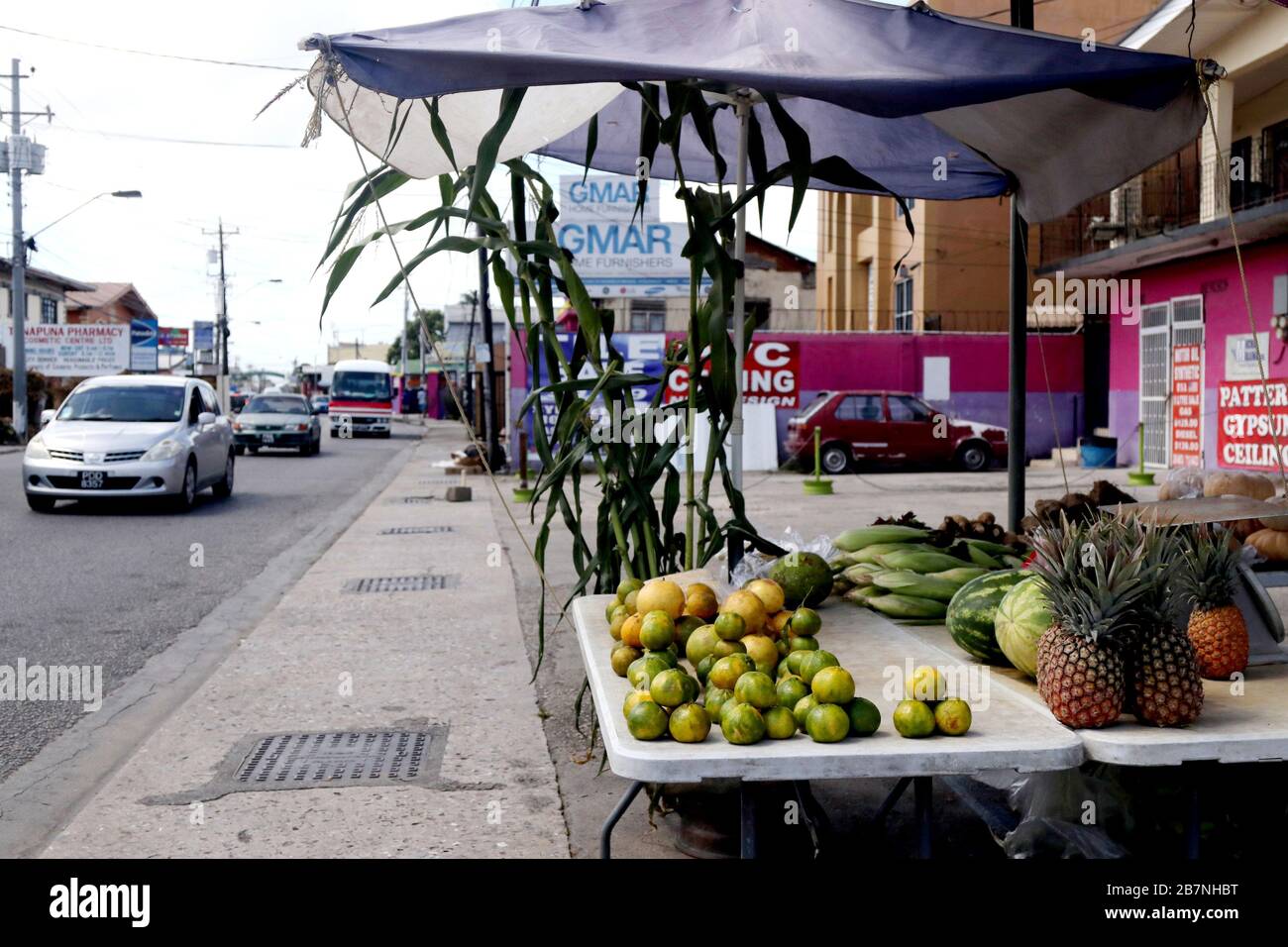 Tropical Fruits and Vegetables For Sale, Trinidad and Tobago, W.I Stock