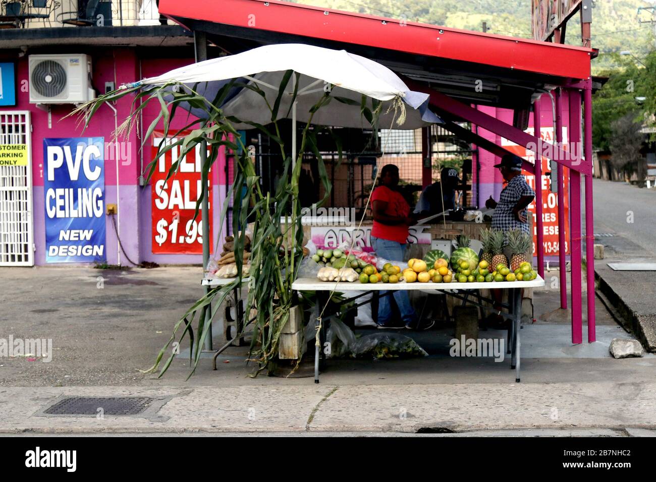 Tropical Fruits and Vegetables For Sale, Trinidad and Tobago, W.I Stock
