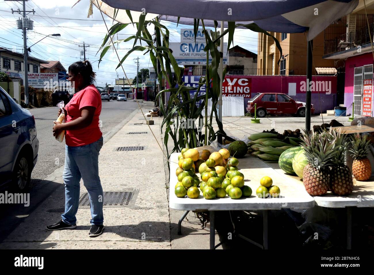 Tropical Fruits and Vegetables For Sale, Trinidad and Tobago, W.I Stock