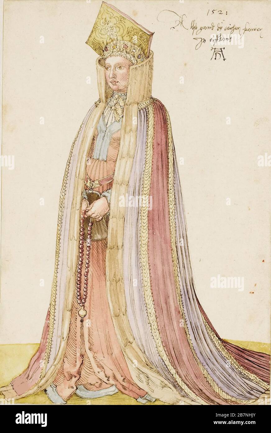 Livonian Lady, 1521. Found in the Collection of Mus&#xe9;e du Louvre, Paris. Stock Photo