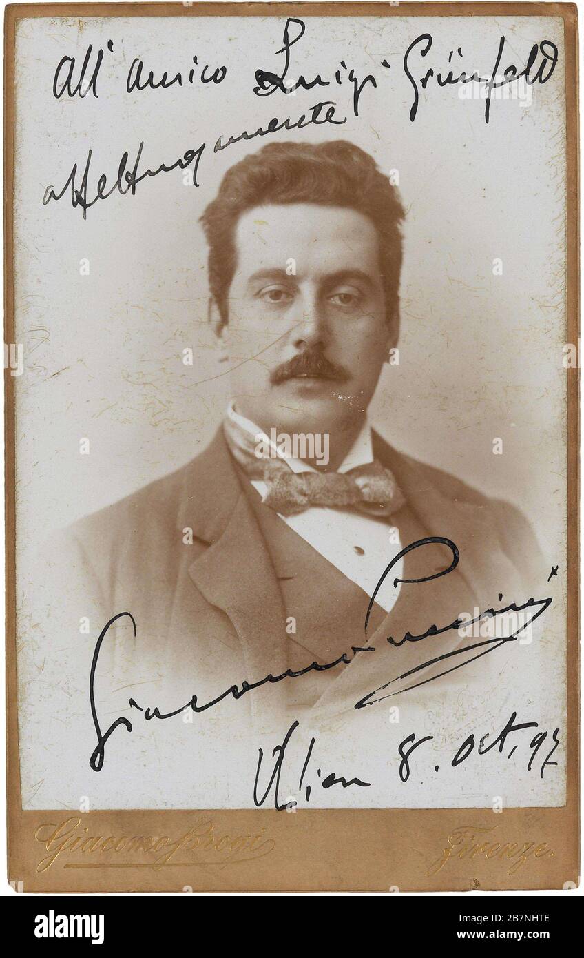 Portrait of the Composer Giacomo Puccini (1858-1924), 1897. Private Collection. Stock Photo