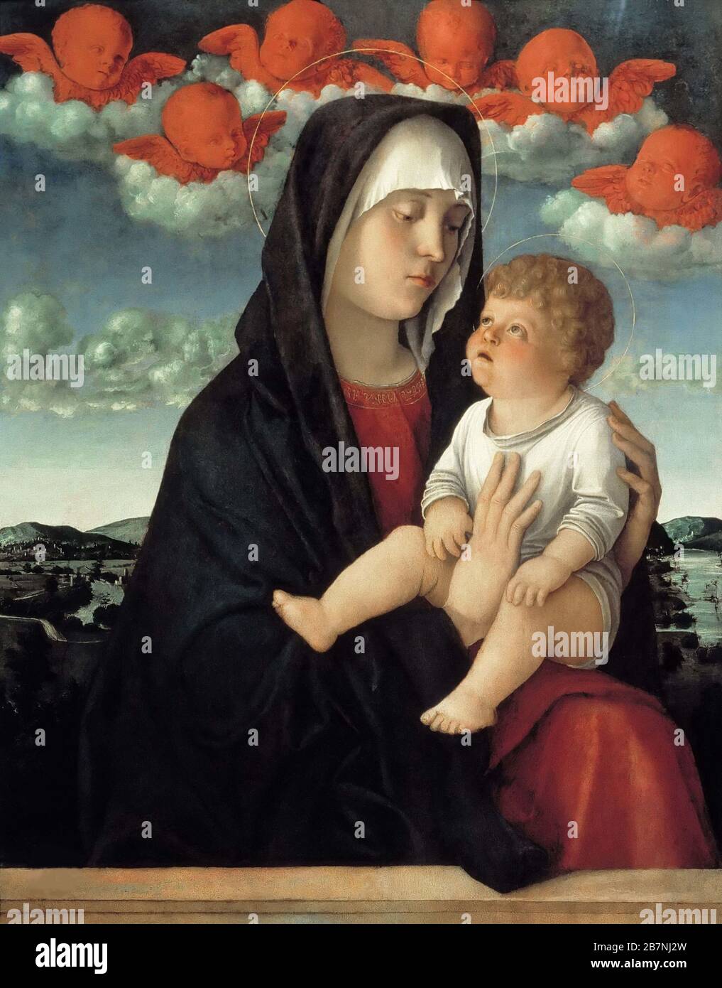 The Virgin and child  , c. 1500. Found in the Collection of Gallerie dell'Accademia, Venice. Stock Photo