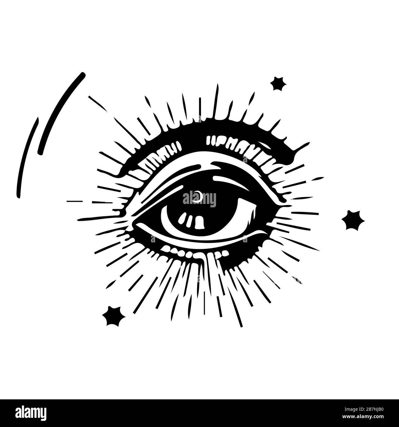 Hand drawn vector illustration - All seeing eye pyramid symbol. Freemason  and spiritual Stock Vector Image & Art - Alamy