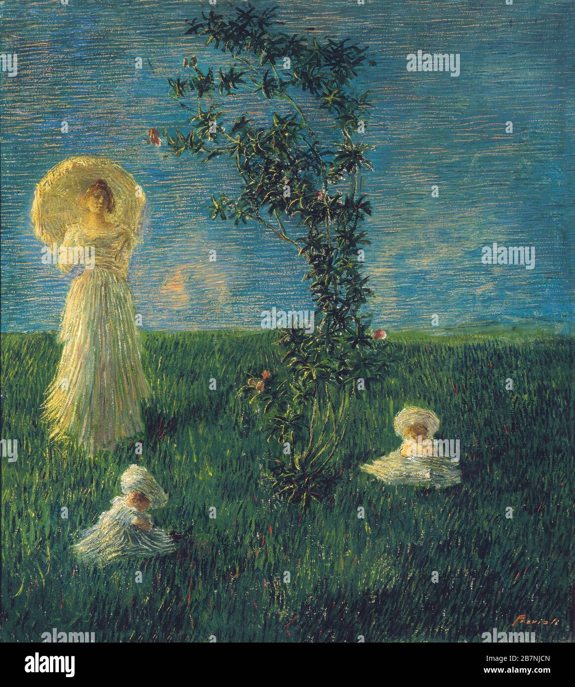In the meadow (Peace), 1889-1890. Found in the Collection of Galleria d'Arte Moderna, Firenze. Stock Photo