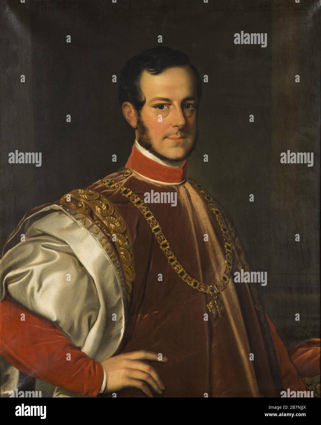 Portrait of Prince Johann Adolf II of Schwarzenberg (1799-1888), 1852. Private Collection. Stock Photo