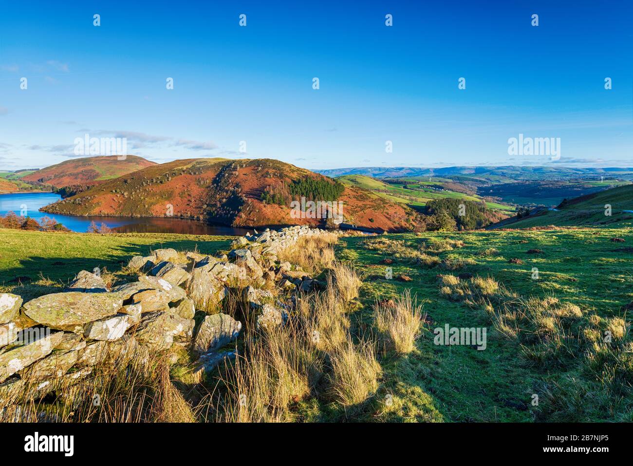 Llyn clywedog is a reservoir near llanidloes hires stock photography