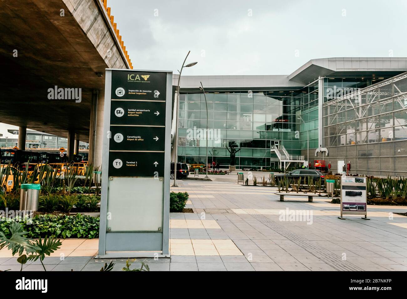 Facade Means Of Transportation And Access Routes Of The El Dorado International Airport Of Bogota Bogota March 16 2020 Stock Photo Alamy