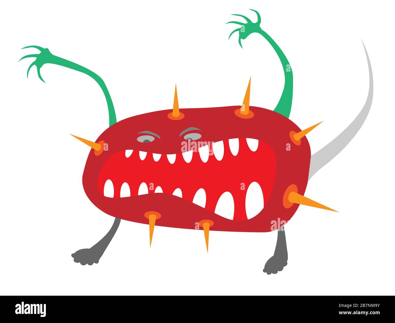 doodle virus, vector illustration in cartoon style Stock Photo