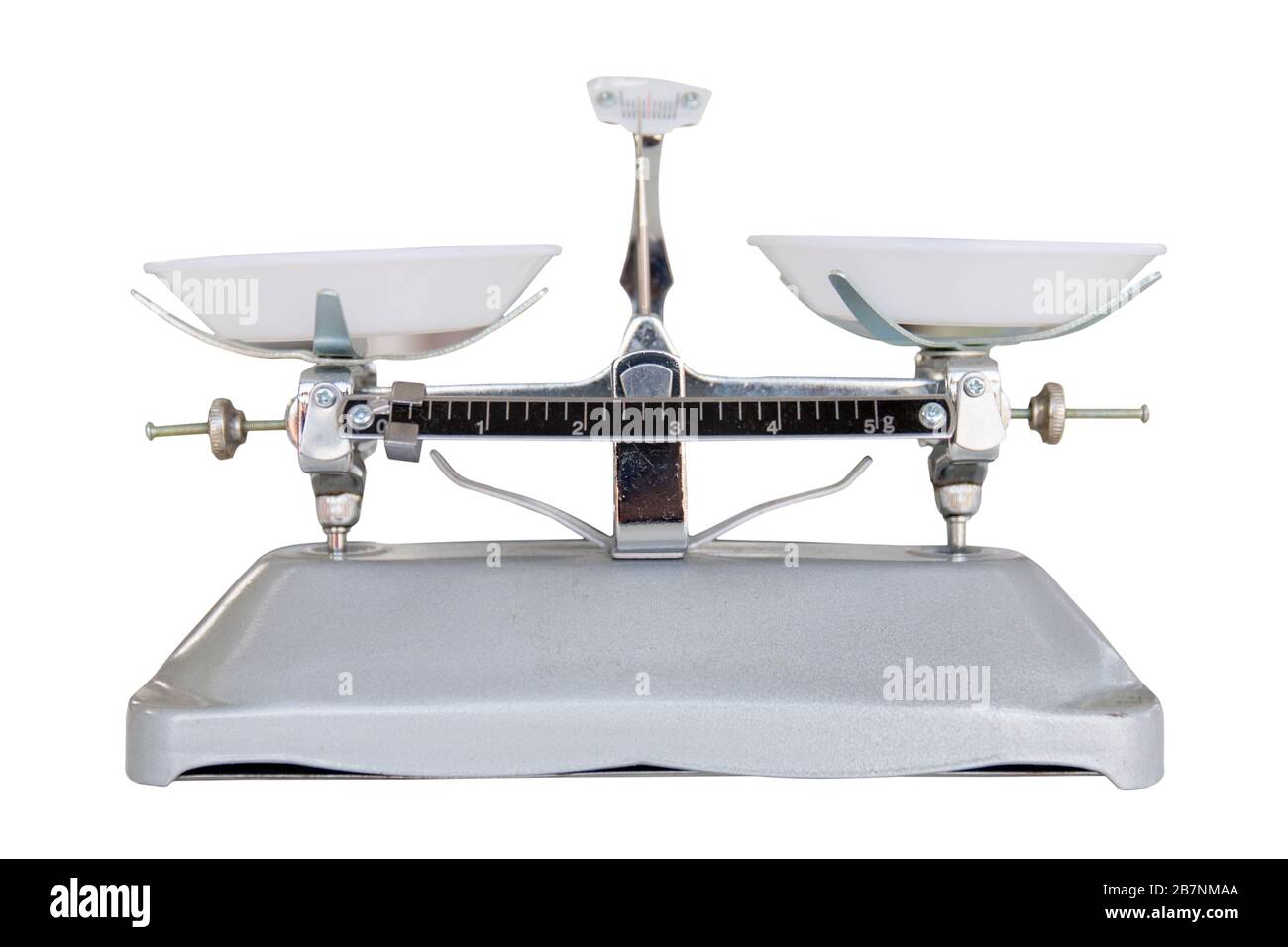 Tray balance isolated on white background Stock Photo - Alamy