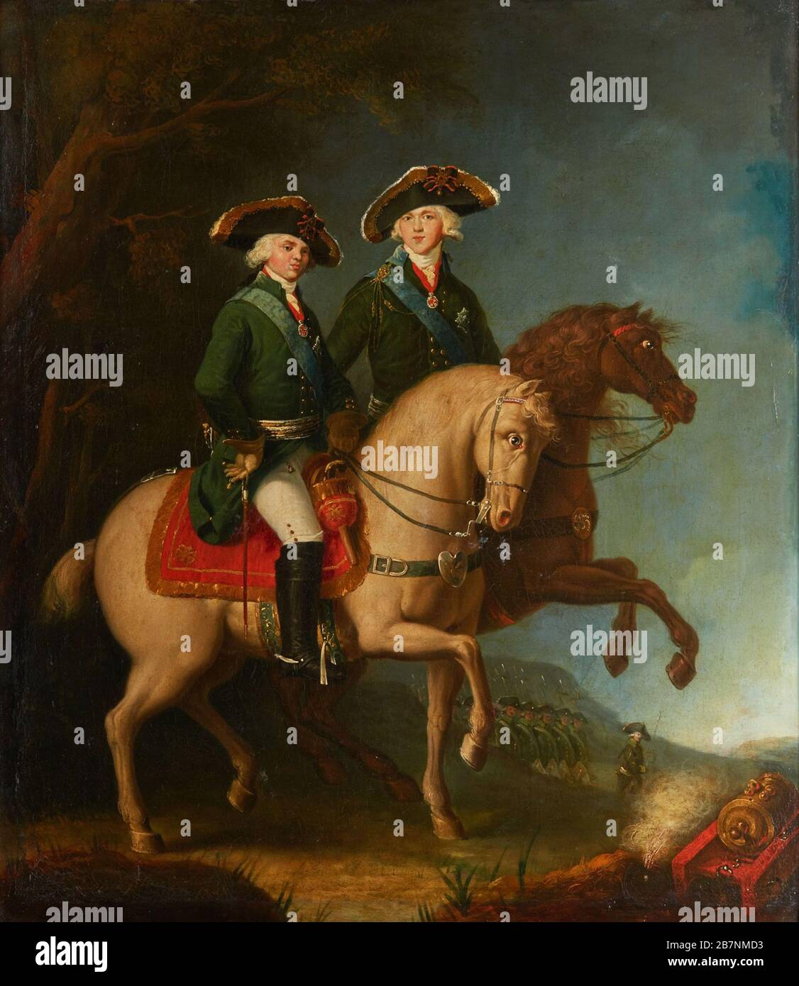 Portrait of Grand Dukes Alexander Pavlovich and Constantine Pavlovich, 1795. Private Collection. Stock Photo
