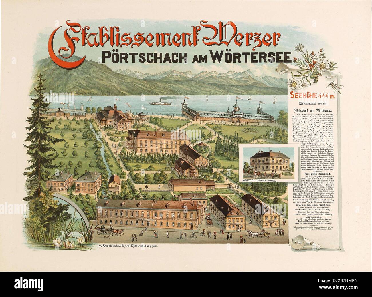 Etablissement Werzer - P&#xf6;rtschach am W&#xf6;rthersee, c. 1890. Private Collection. Stock Photo