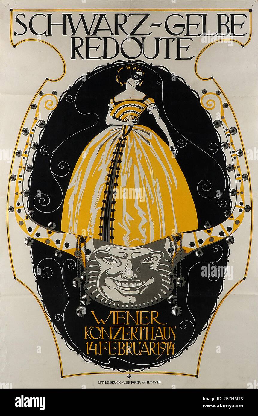 Schwarz-Gelbe Redoute Wiener Konzerthaus, 1914. Private Collection. Stock Photo