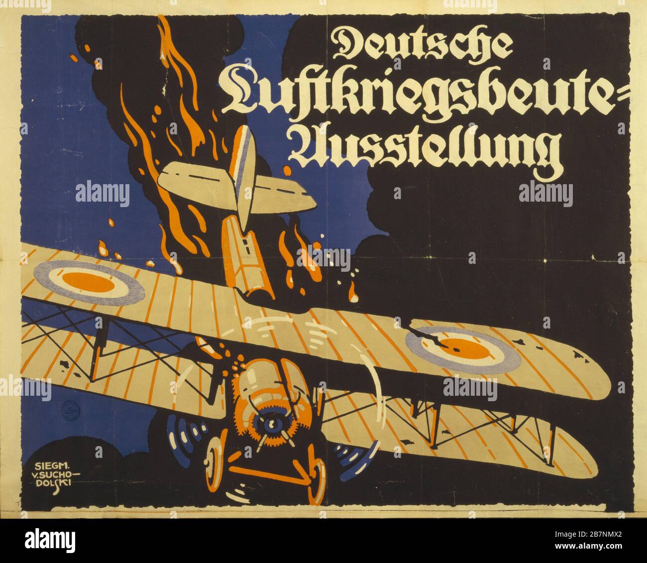 German exhibition of the spoils of air war, 1918. Private Collection. Stock Photo