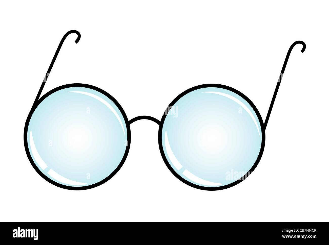 round eyeglasses isolated on white background Stock Photo