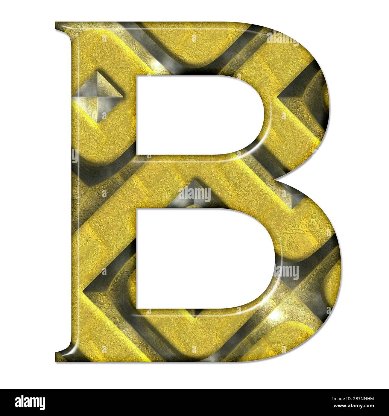 3D render of composite material pattern and texture alphabet capital ...