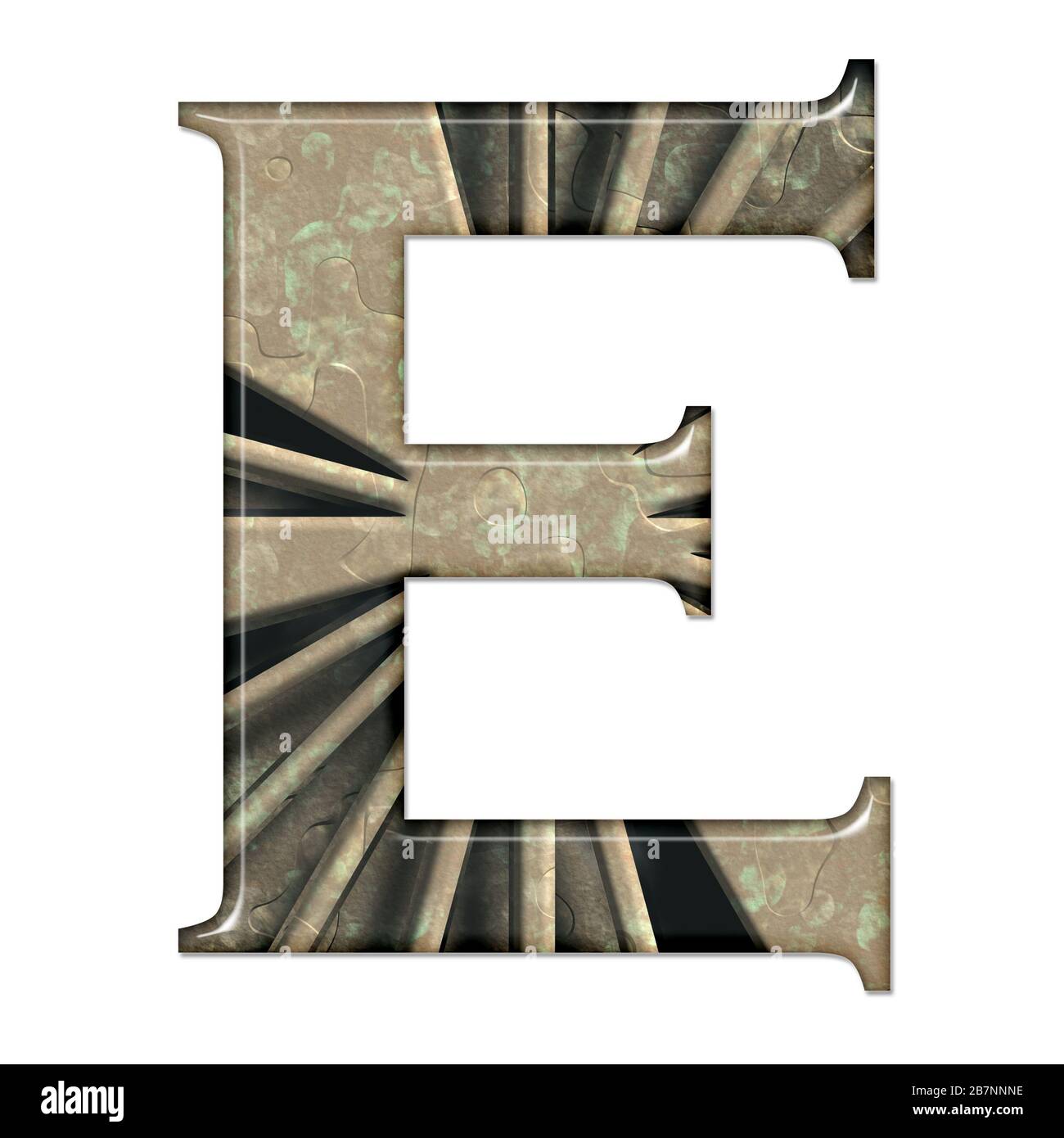 3D render of composite material pattern and texture alphabet capital ...