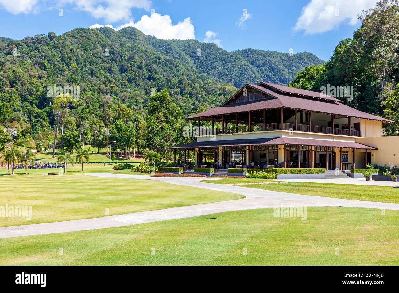 Clubhouse and offices of The Rainforest Course, The Els golf club, Teluk  Datai, Langkawi, Malaysia, Asia. The club was designed by Ernie Els Stock  Photo - Alamy