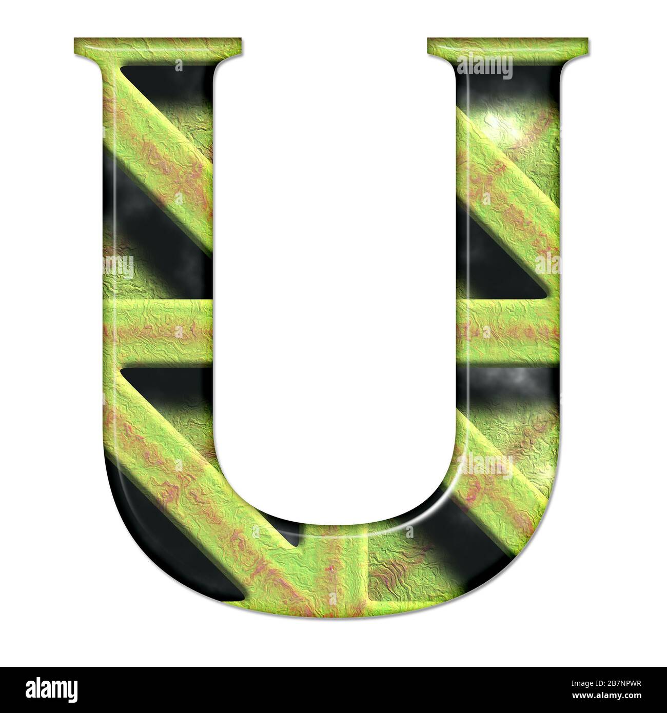 3D render of composite material pattern and texture alphabet capital ...