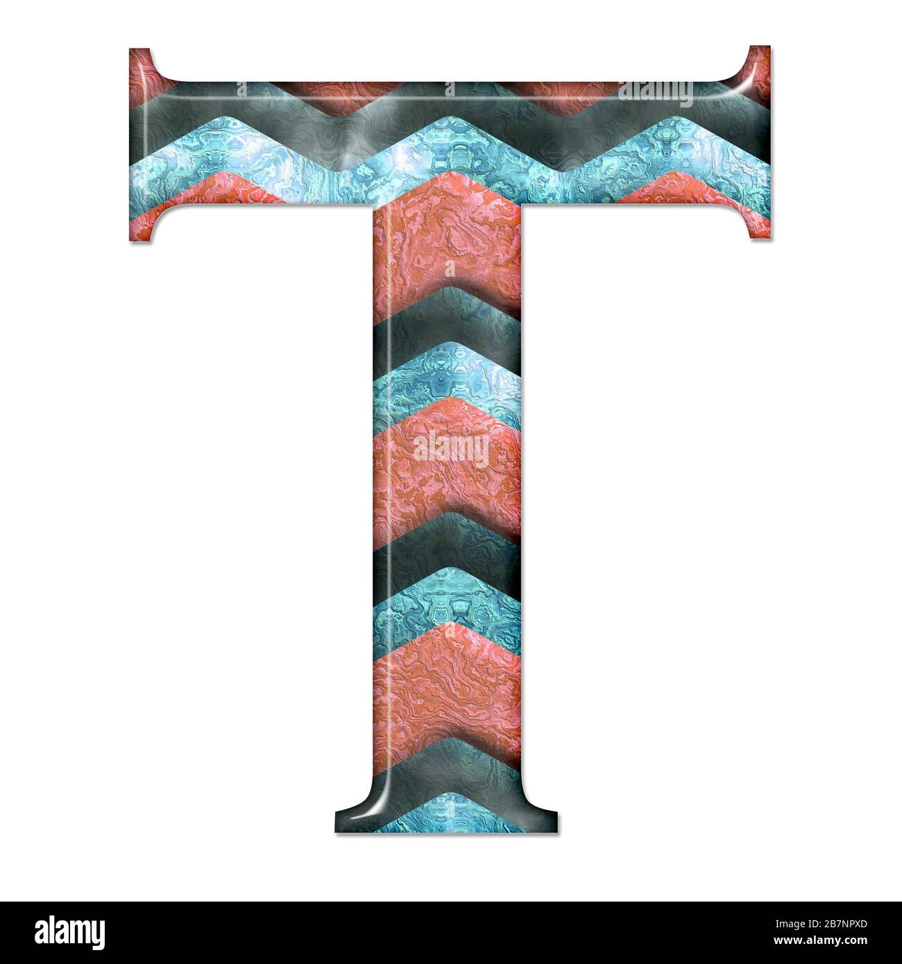 3D render of composite material pattern and texture alphabet capital ...