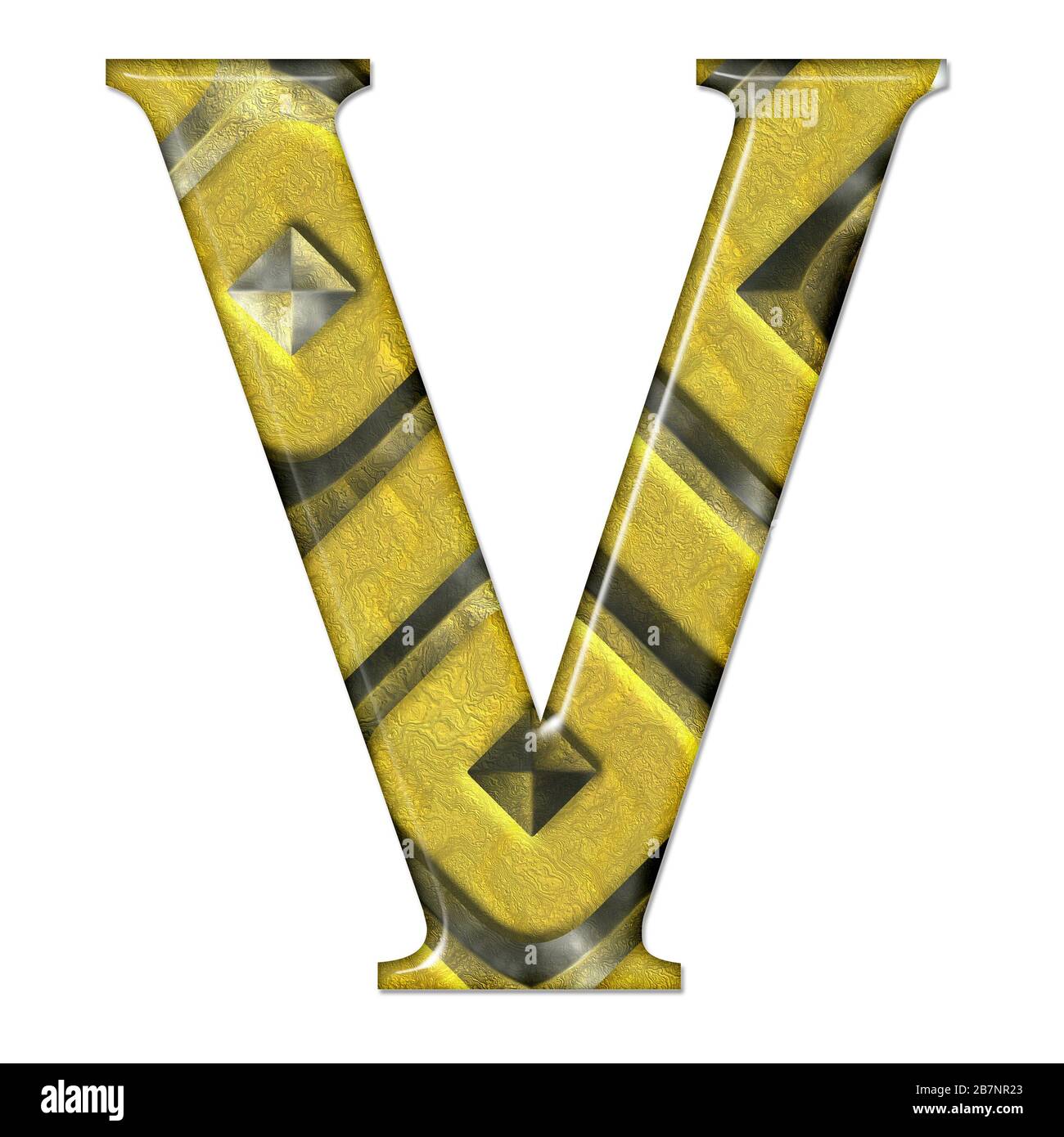 3D render of composite material pattern and texture alphabet capital ...