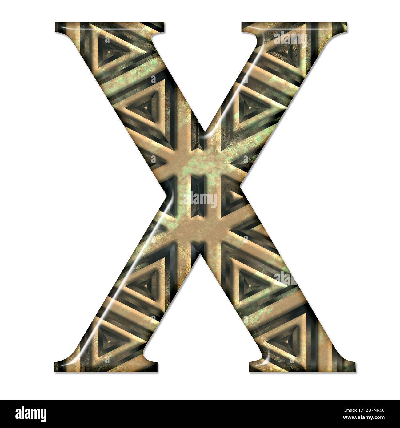 3D render of composite material pattern and texture alphabet capital ...