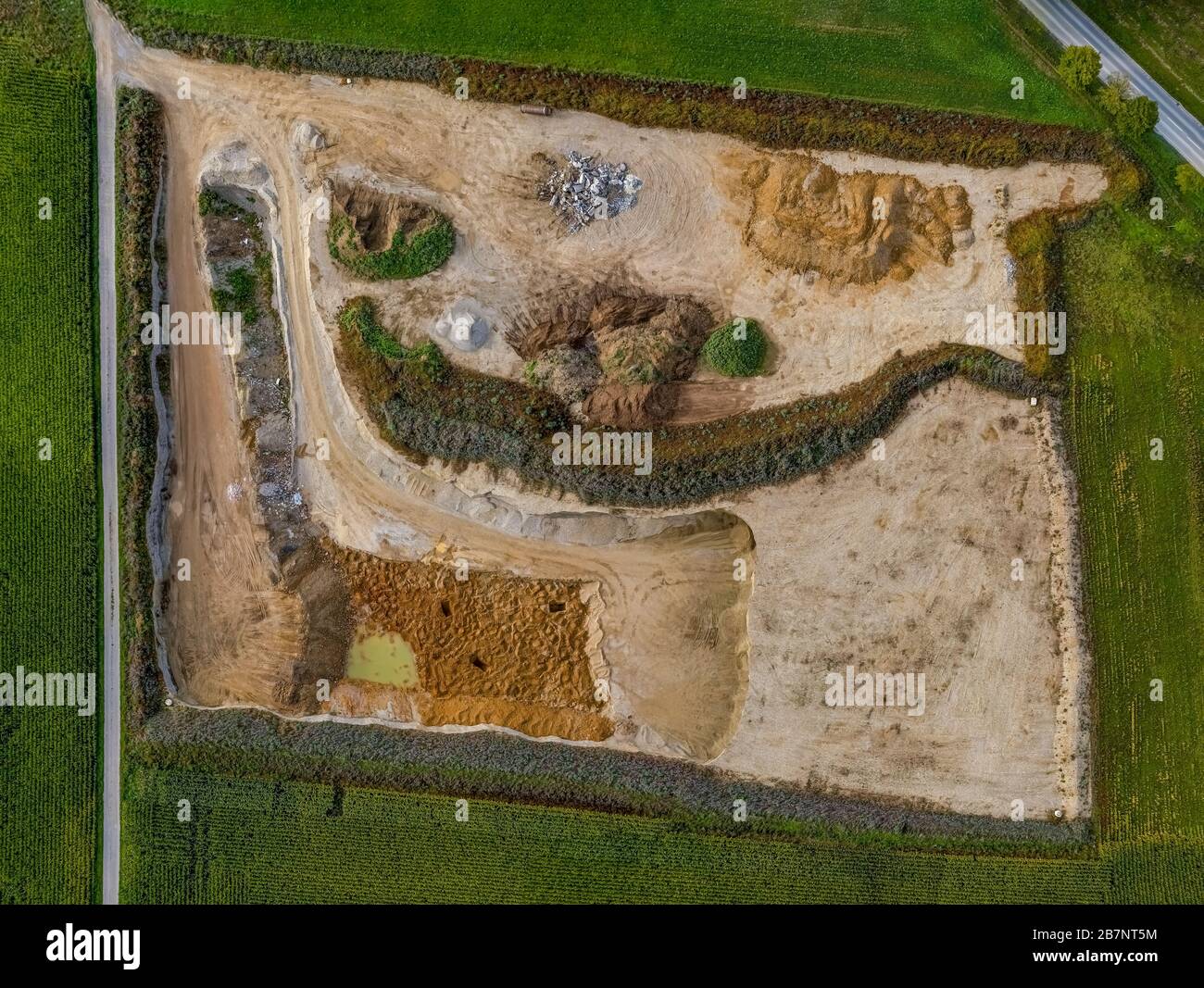 Construction site shot from above. Stock Photo