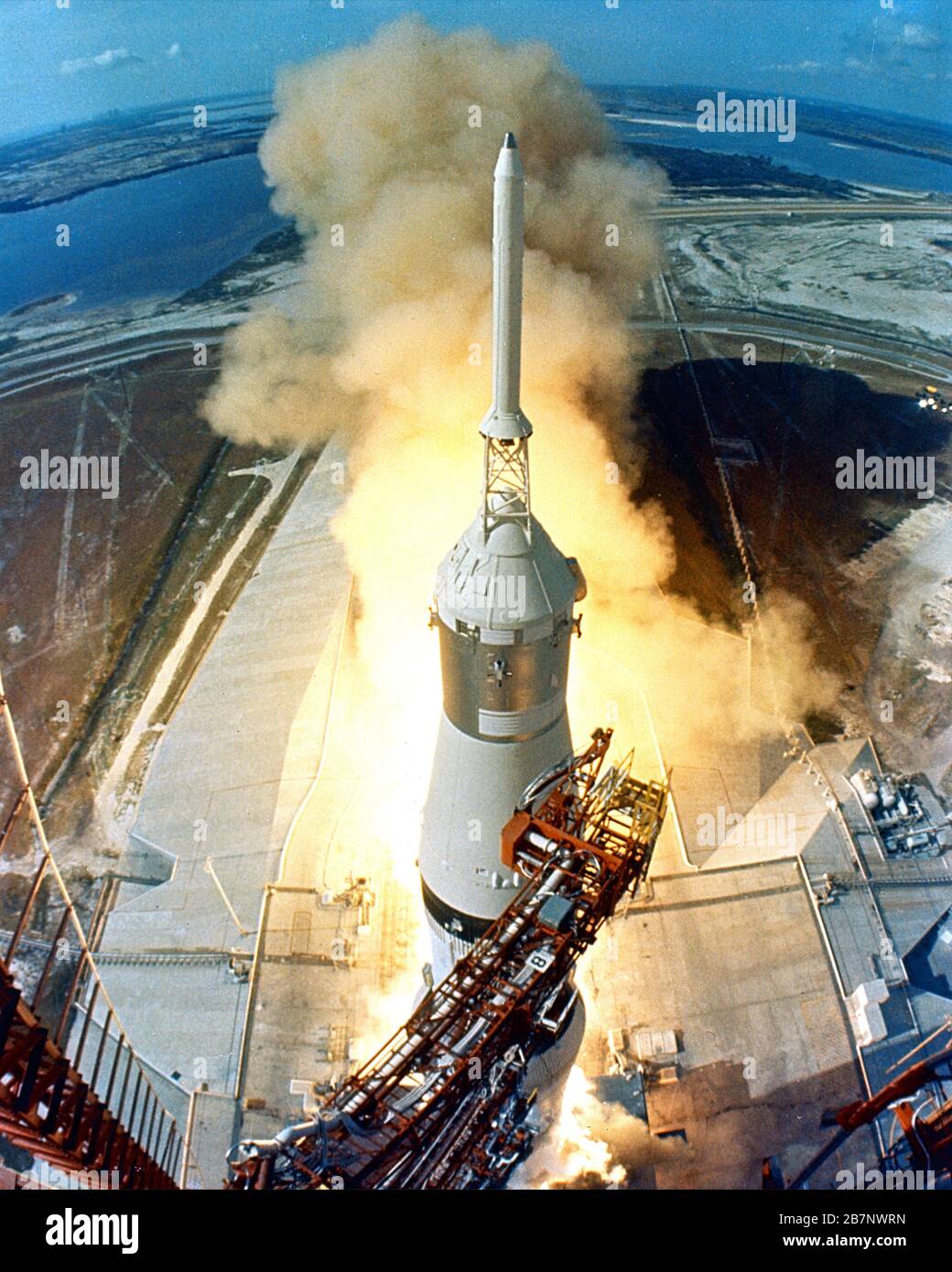 Apollo 11 Nasa 1969 A Saturn V Rocket Launches The Apollo 11 Crew On The First Moon Landing