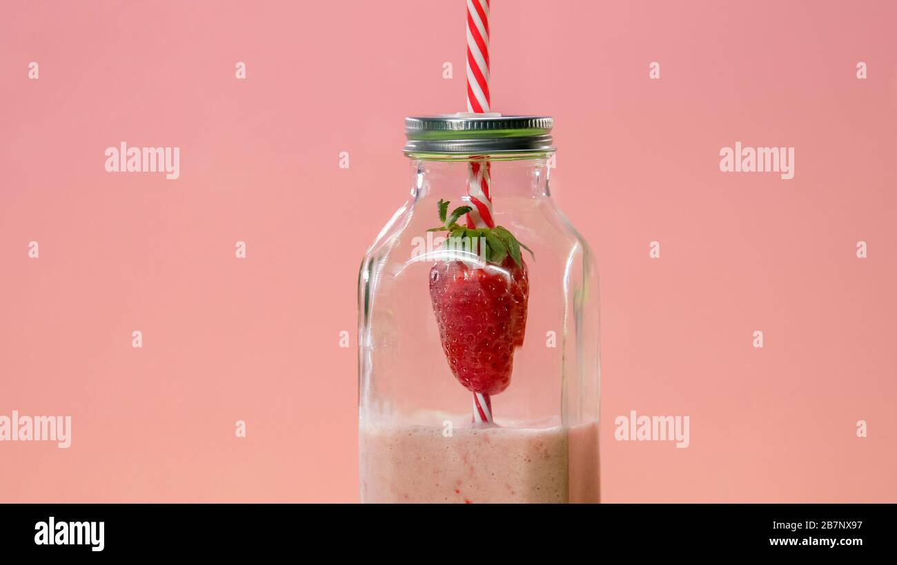 Download Strawberry Milkshake Bottle High Resolution Stock Photography And Images Alamy PSD Mockup Templates