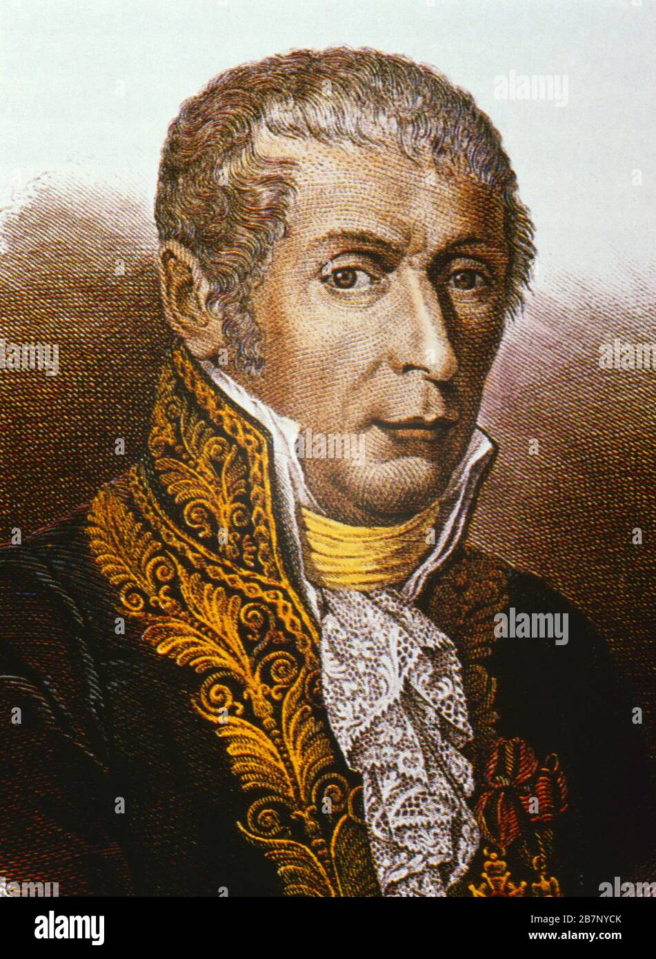Alessandro Volta (1745-1827), Italian physicist. Stock Photo