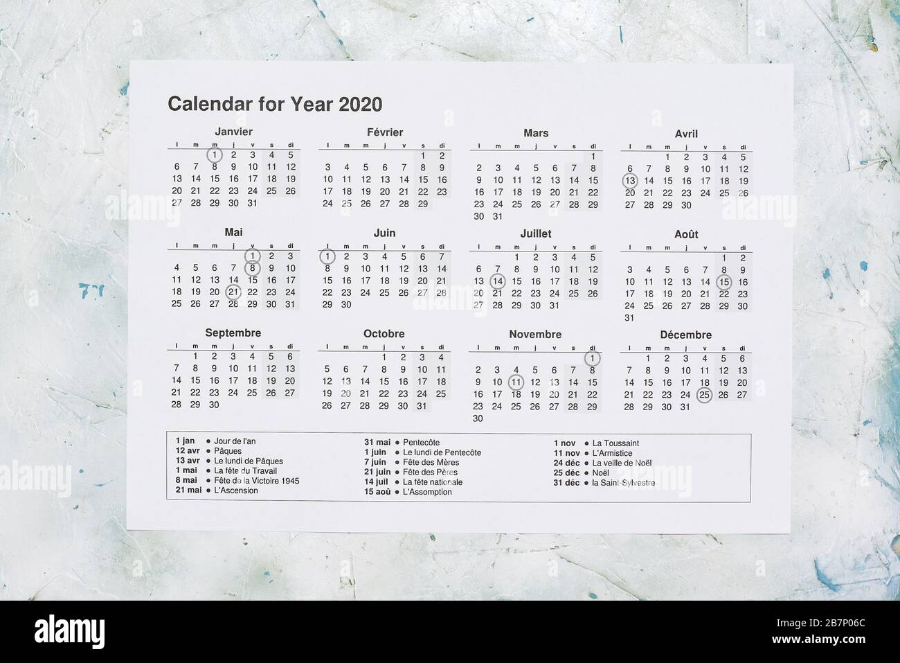 yearly calendar hi-res stock photography and