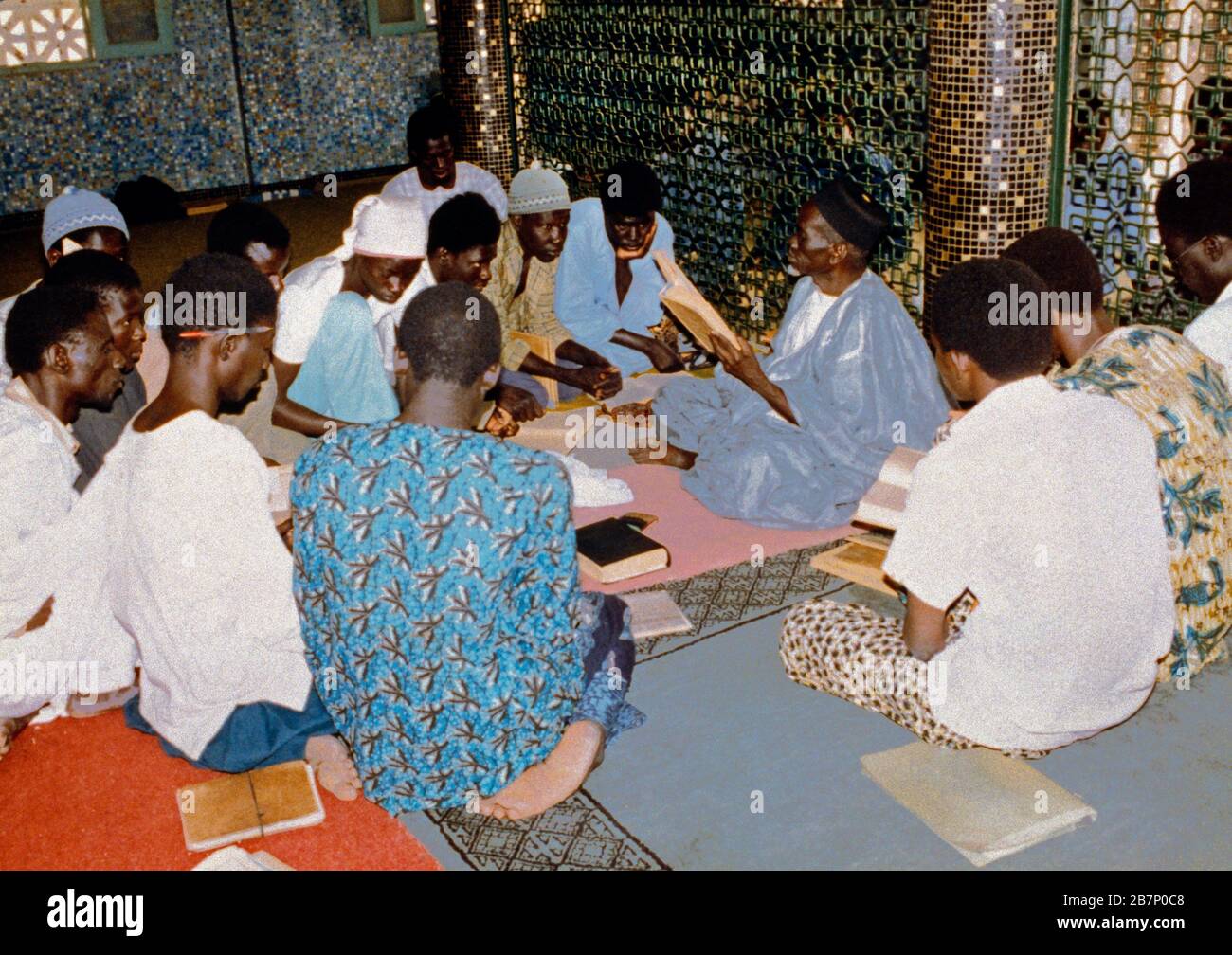 Dakar Senegal Reading Quran Inside Mosque Stock Photo