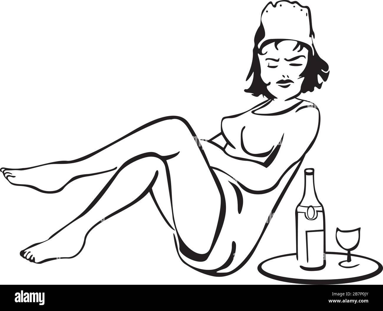 waitress in a restaurant Stock Vector