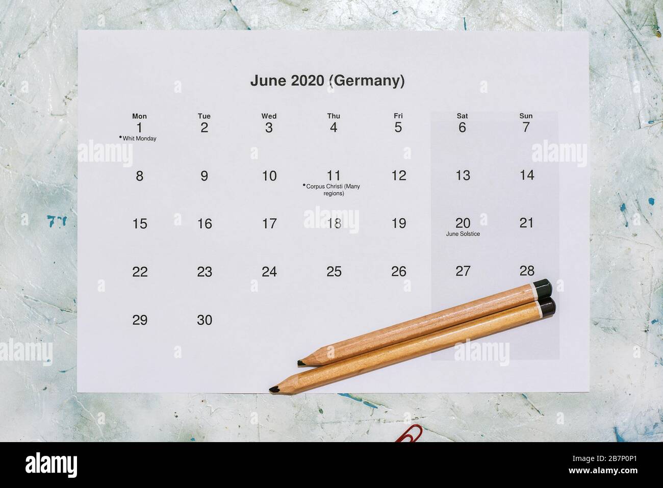Monatskalender Juni Translation Monthly June Calendar Paper June Month Calendar In Dutch Top View Stock Photo Alamy