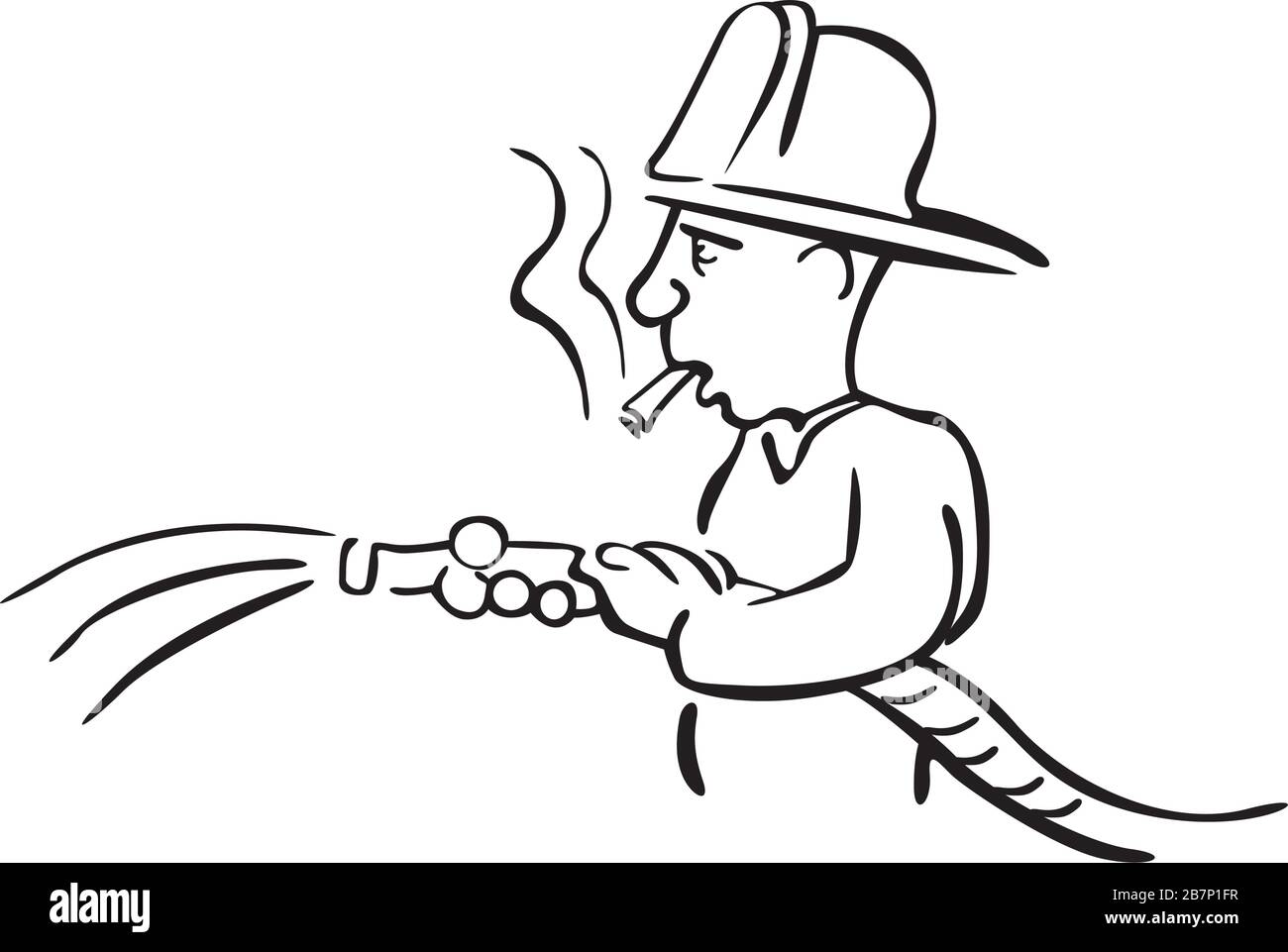 fireman with a fire hose Stock Vector Image & Art - Alamy