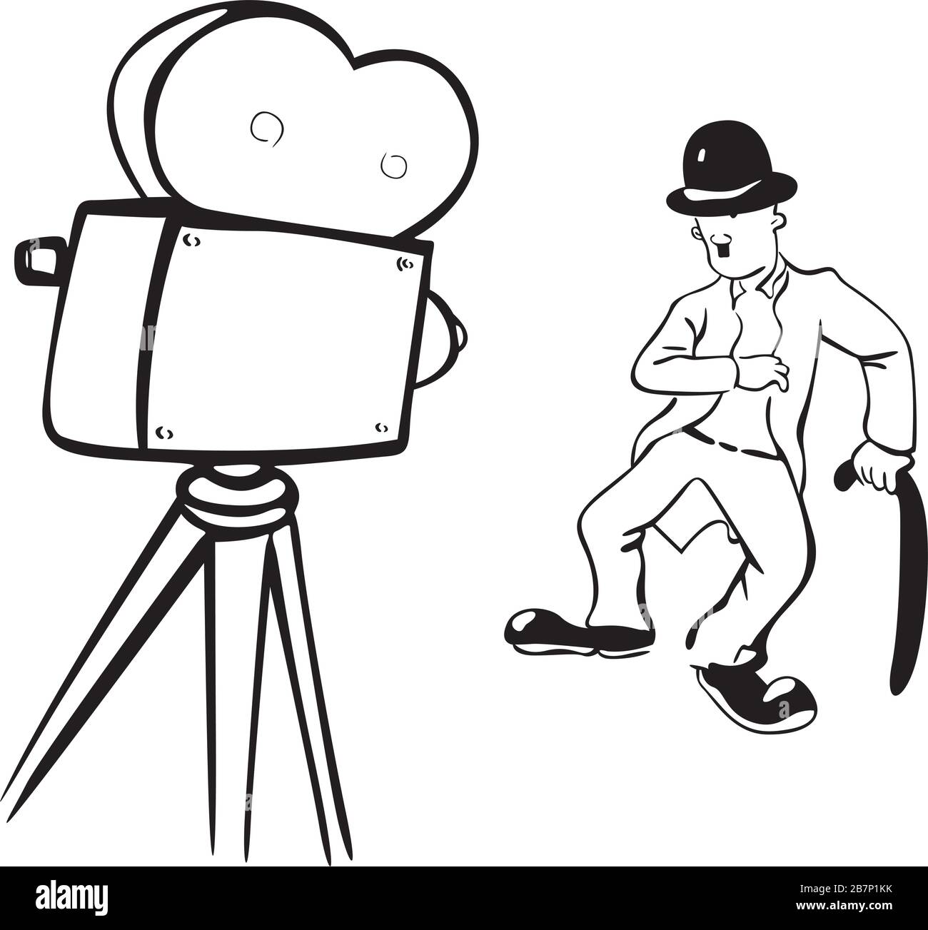 actor in front of the camera Stock Vector