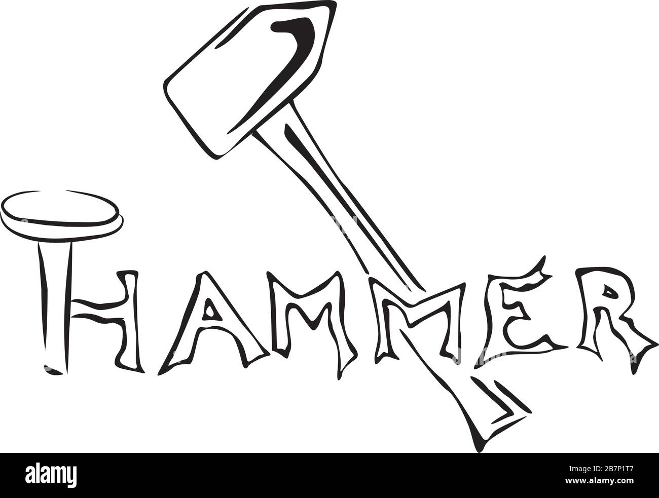 Hammer a nail Stock Vector Images Alamy