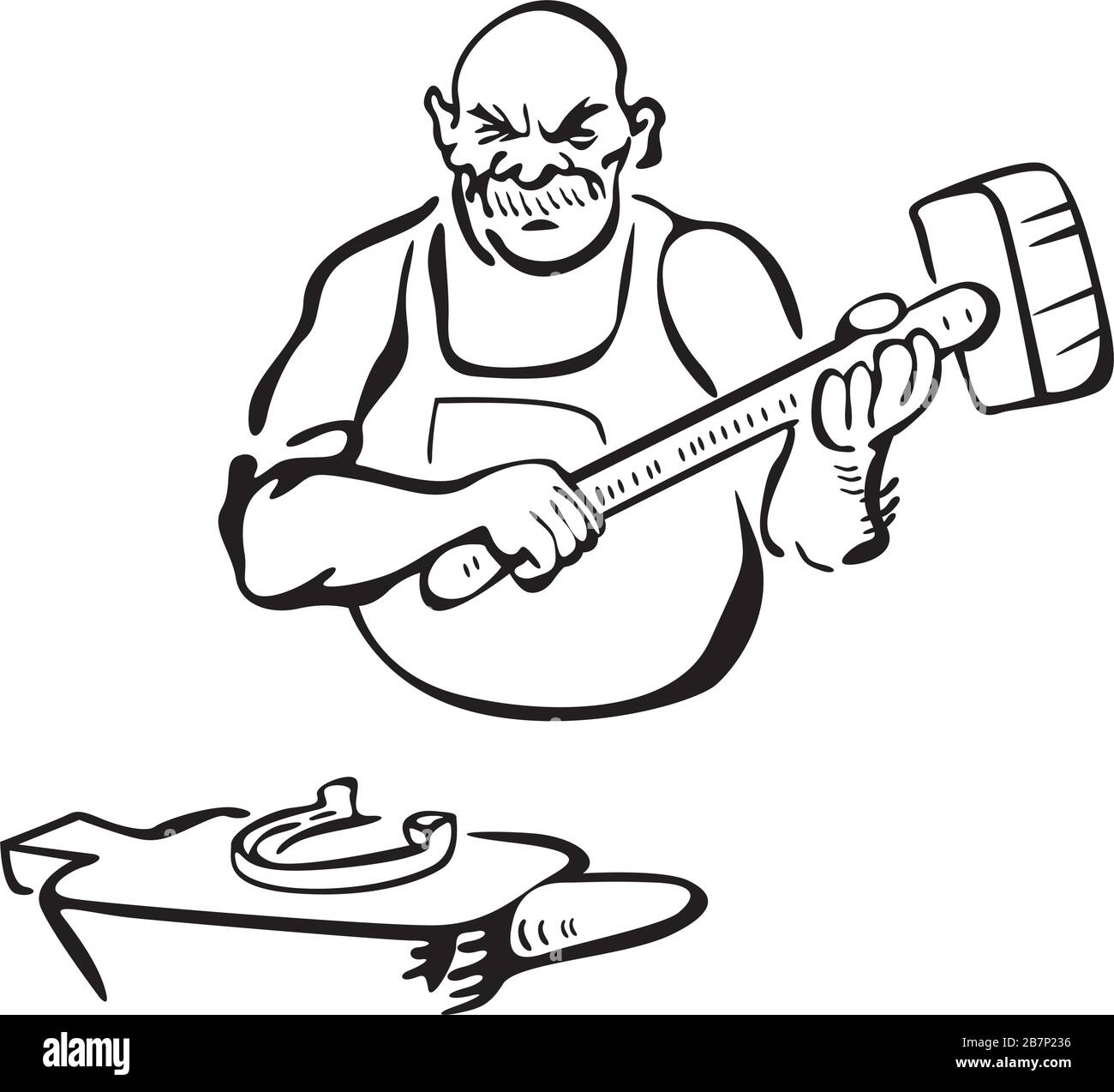 blacksmith in the forge Stock Vector