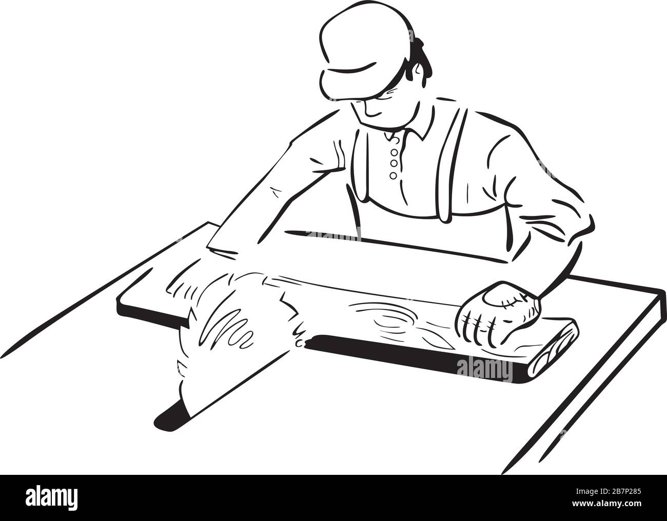 Carpenter Man Cartoon Black And White Stock Photos Images Alamy