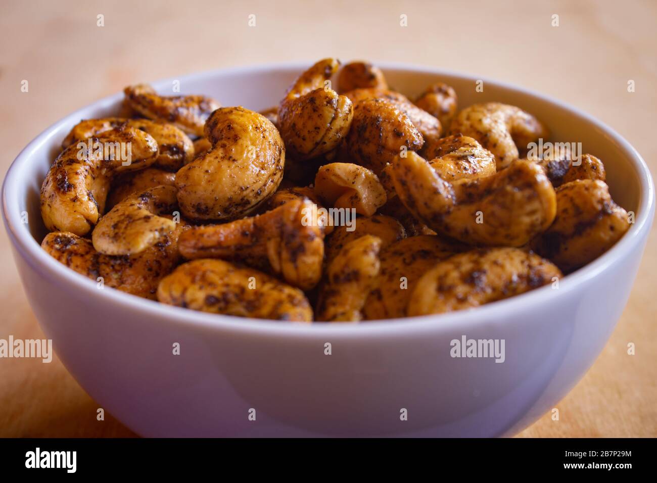 Roasted cashew nuts with salt and black pepper mix Stock Photo Alamy