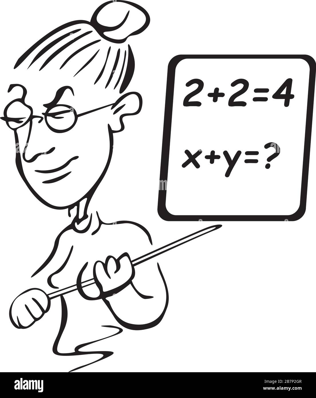 teacher at a maths lesson Stock Vector