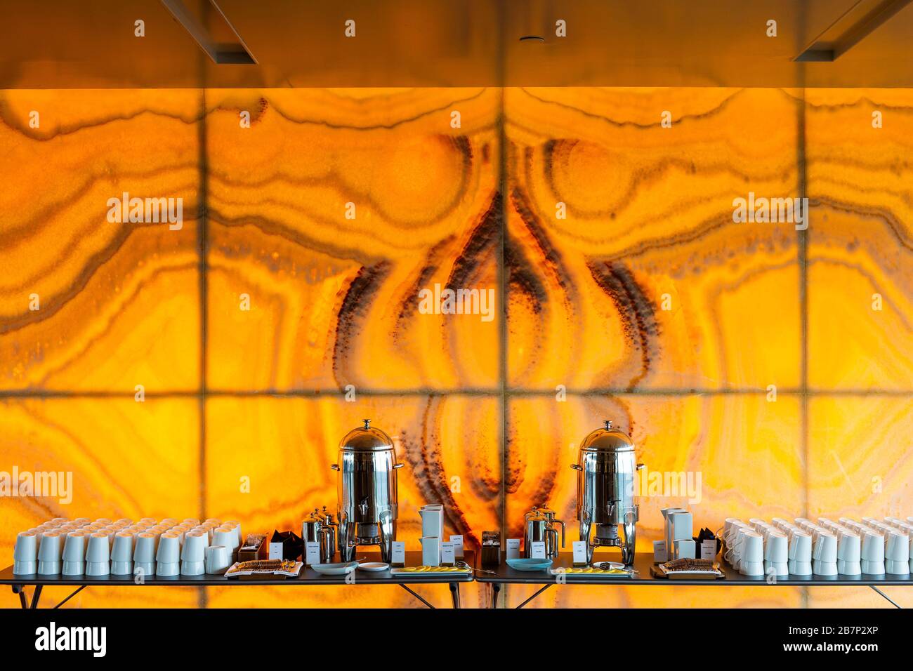 Coffee station in a hotel Stock Photo Alamy