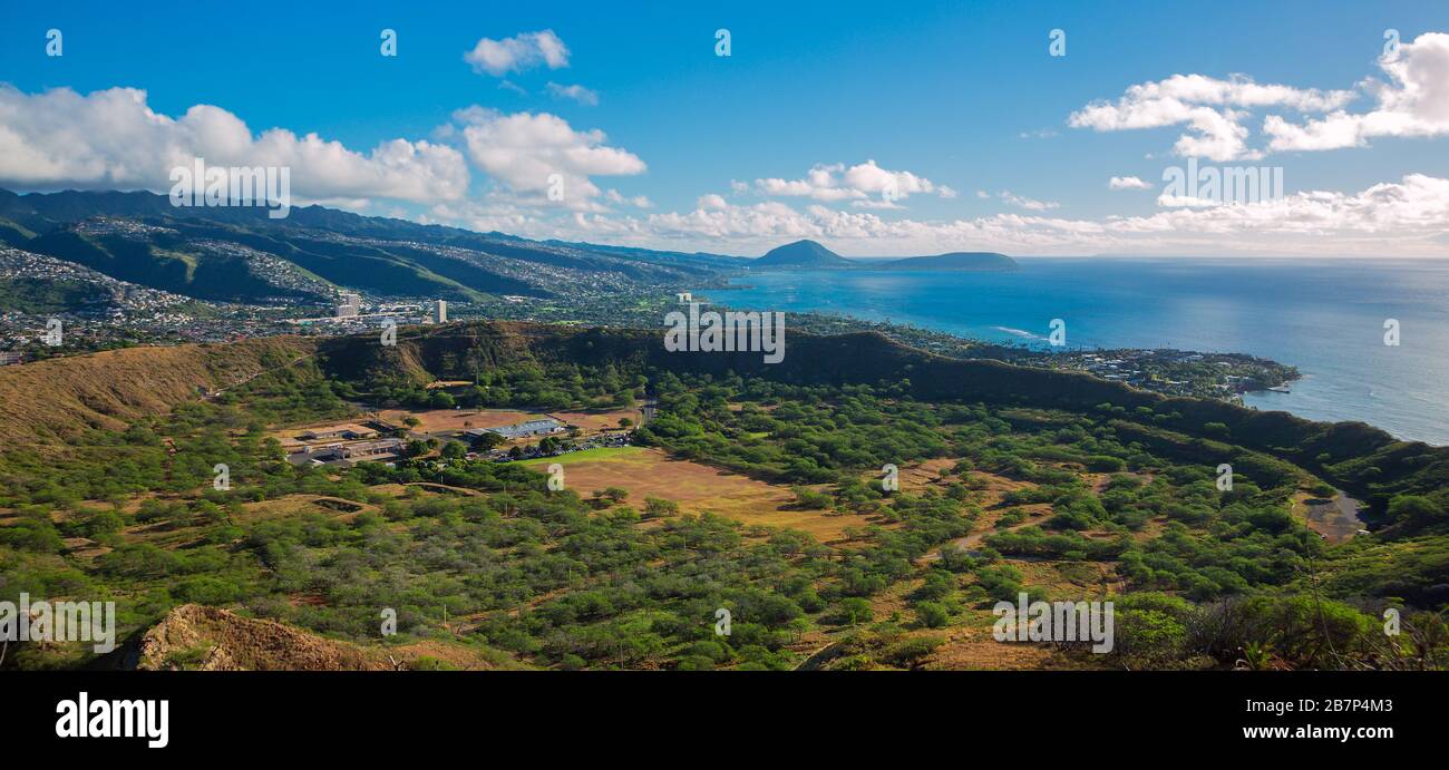 Aerial view diamond head crater hi-res stock photography and images - Alamy