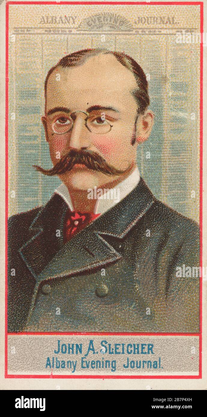 John A. Sleicher, Albany Evening Journal, from the American Editors series (N1) for Allen &amp; Ginter Cigarettes Brands, 1887. Stock Photo